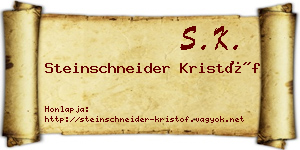 Steinschneider Kristóf névjegykártya